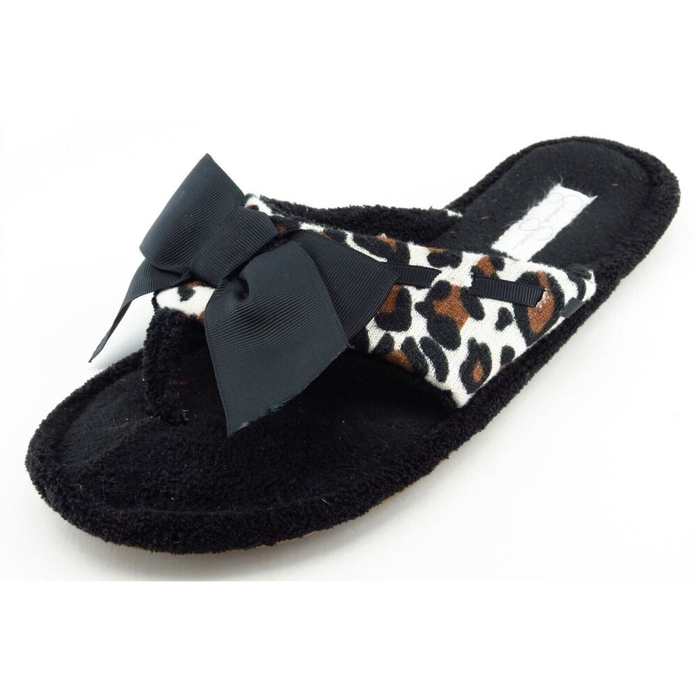 Jessica Simpson Size 7-8‎ M Black Slide Fabric Women Sandal Shoes